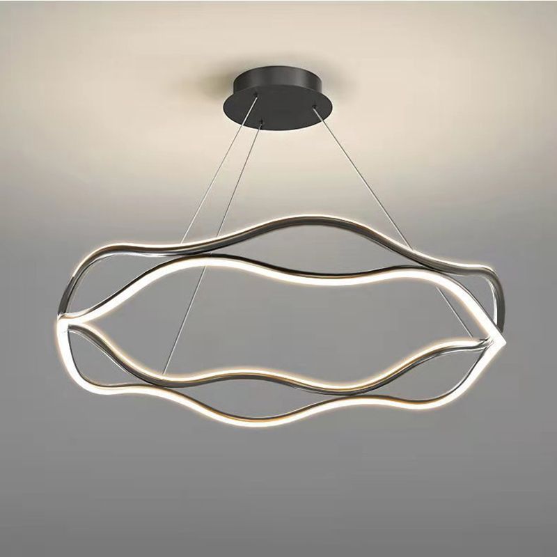 Unique Shape Chandelier Lamp Modern 2 Lights LED Hanging Light for Bedroom