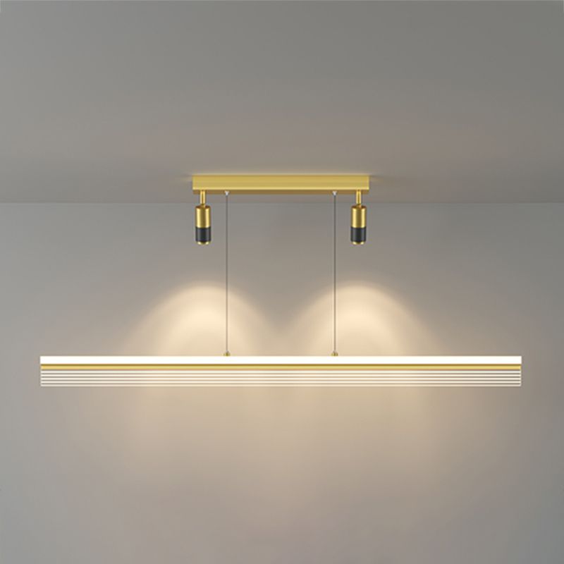 Iluminación de isla de forma lineal estilo moderno metal de 3 luces iluminación de islas