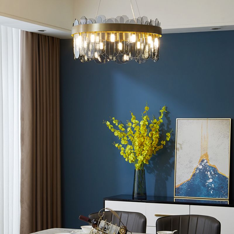 Modern Creative Pendant Light Glass Geometric Chandelier for Living Room