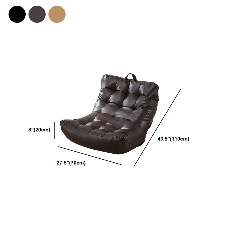 Scandinavian Style Single Sofa Chair PU Leather Fixed Backed Armless Chair