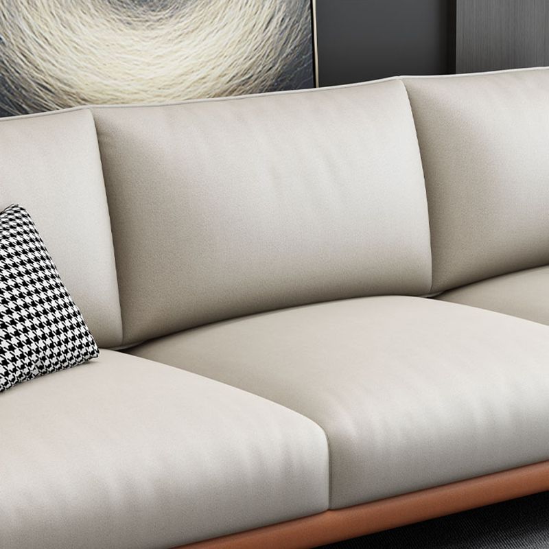 Stain Resistant Contemporary Settee Couch with Pillows in Orange/white