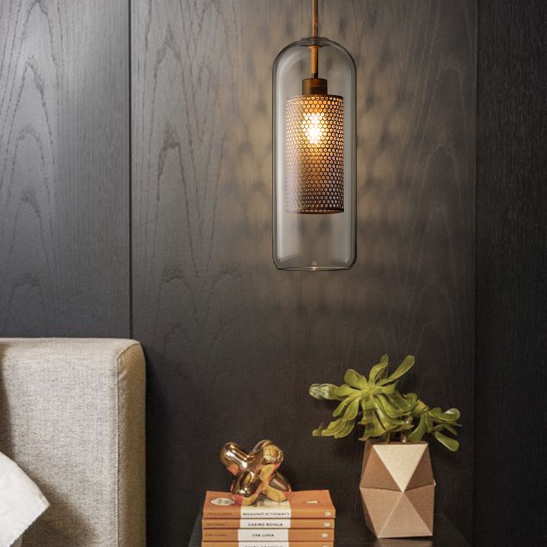 Glasschattierter Lichtkit zeitgenössischer Stil Bronze Anhänger Beleuchtung