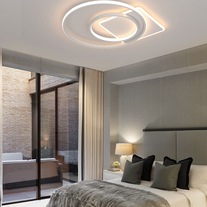 Lámpara de techo moderna geométrica con luz empotrada LED para sala de estar de hierro forjado