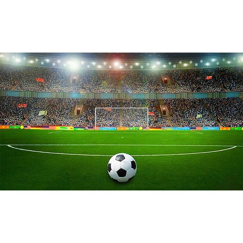 Big Photo Simple Mural Wallpaper for Clue with Football Field Design in Green