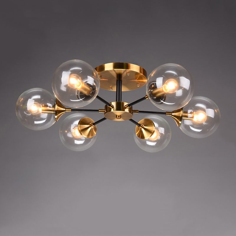 Eigentijdse bol spoeling licht armatuur glas spoelbevestiging plafondlicht in goud