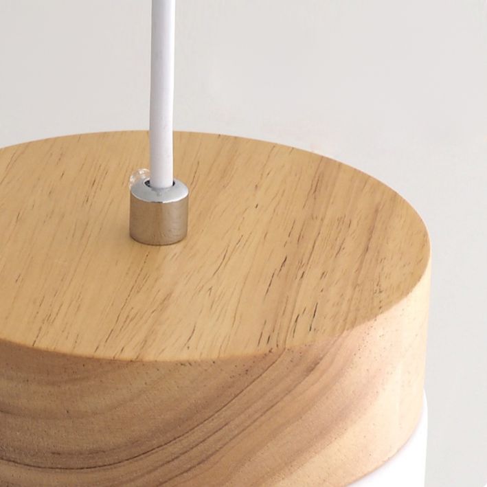 Wooden Cylindrical Hanging Lamp in Modern Creative Style Lacquered Iron Macaron Pendant Light