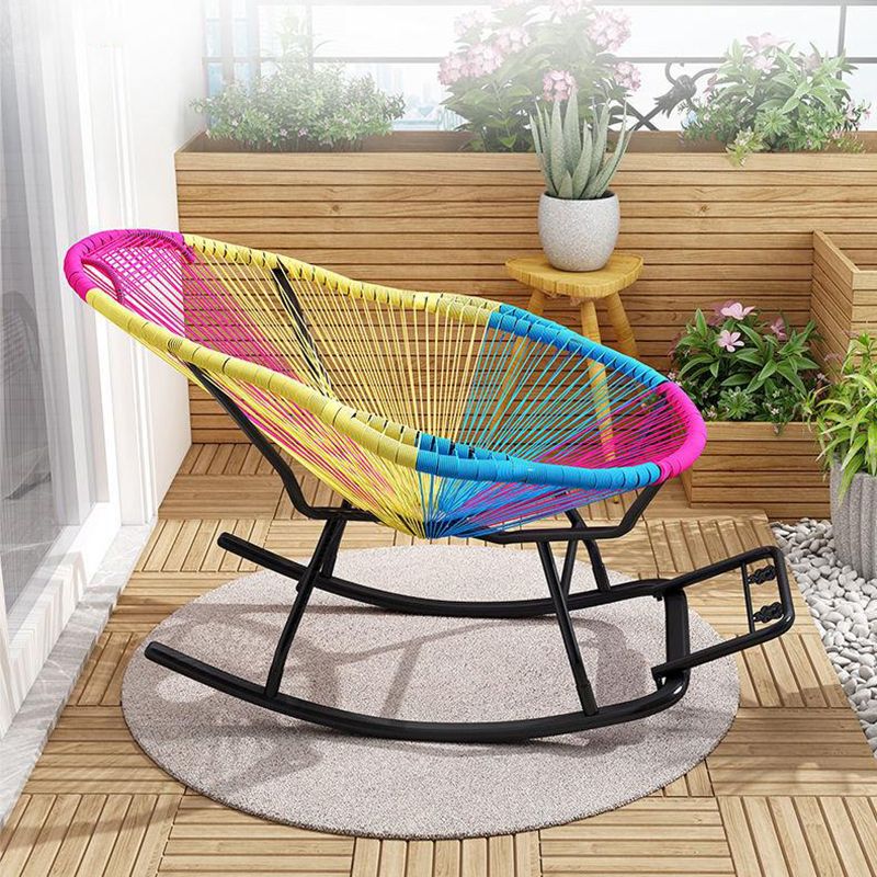 Modern Reclining Rocking Chair 29.5" x 51.2" x 35.4" Rocker Chair Spindle for Outdoor