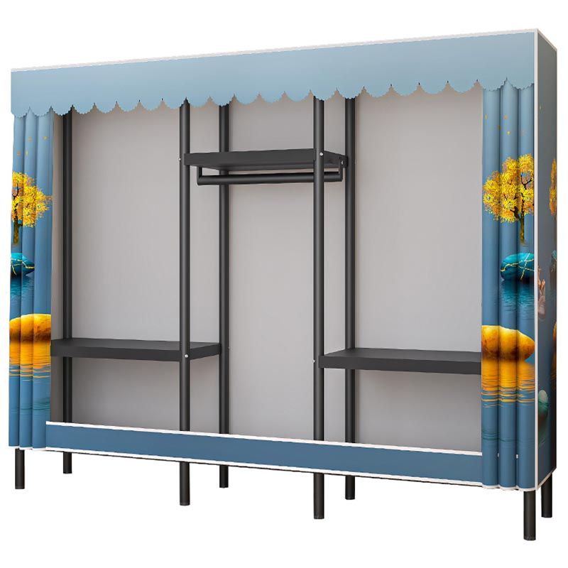 Contemporary Style Wardrobe Armoire Steel Wardrobe Closet with Legs