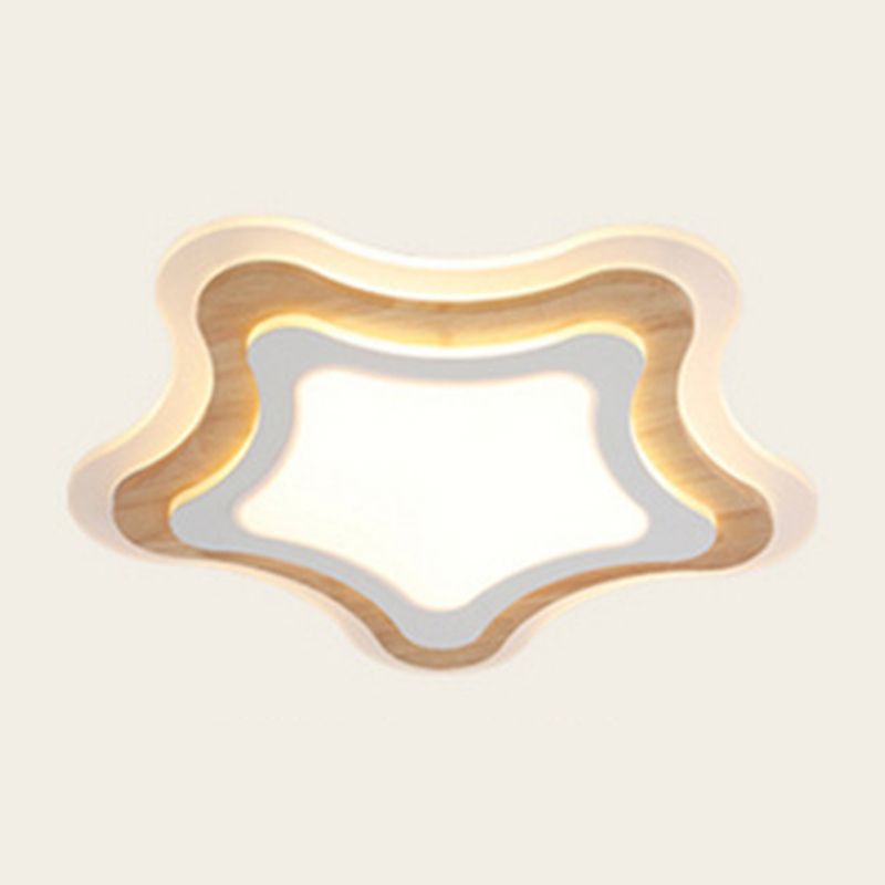 Nautische Thema Flush Decke Licht Kreativ Acryl Licht Holz LED Flush Mount für Kinder Zimmer