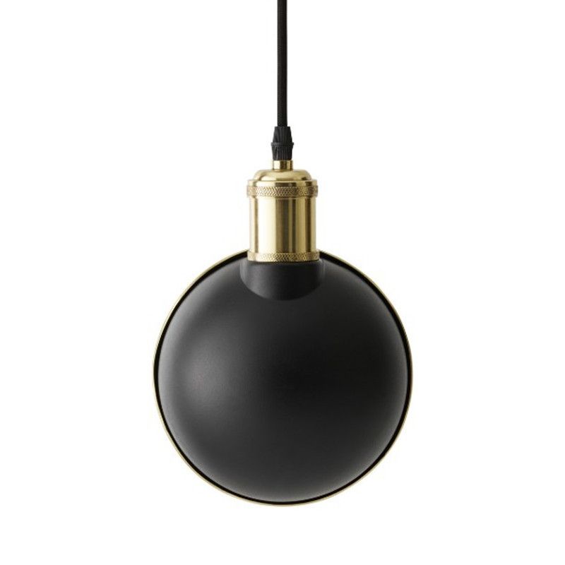Black and Brass Inner Pot Pendant Light Simple 1 Bulb Metal Ceiling Suspension Lamp for Kitchen