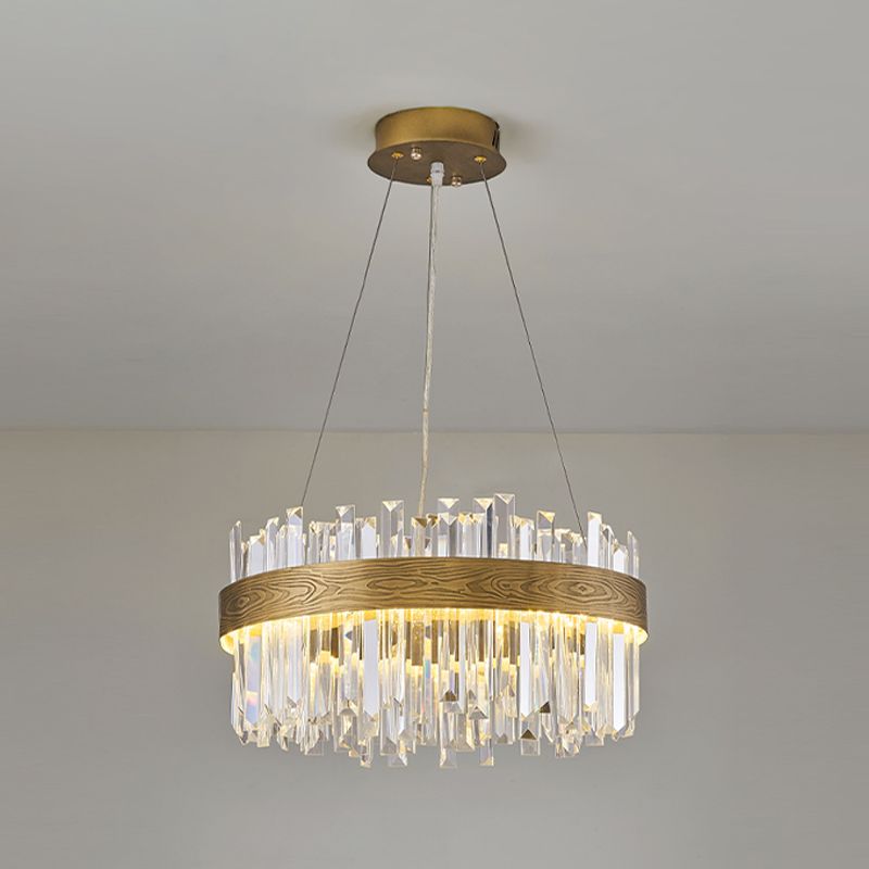 Gold Nordic Modern Lighting Fixtures Crystal Circle Down Lighting Pendant