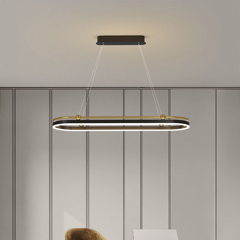 1 lumière ovale île Light moderne lustre moderne Metal Island Plafond Light