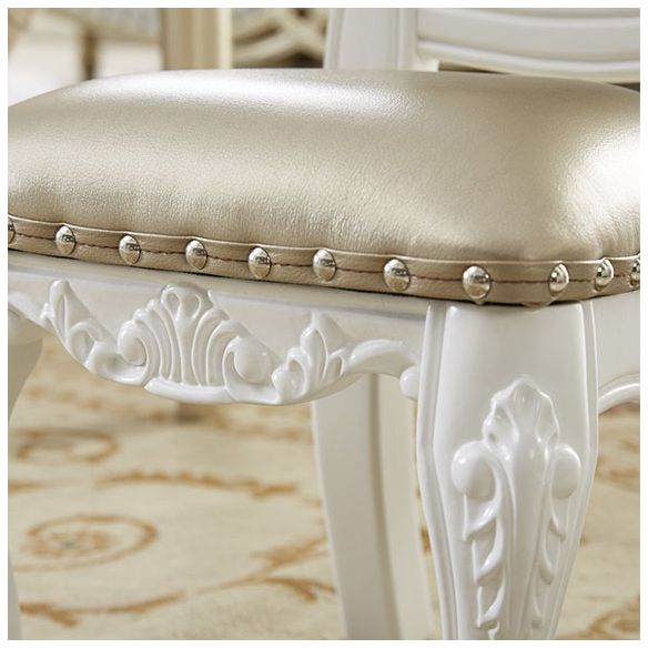 Victoria Style Rubberwood Dining Chairs Kitchen Open Back Dining Chair Set