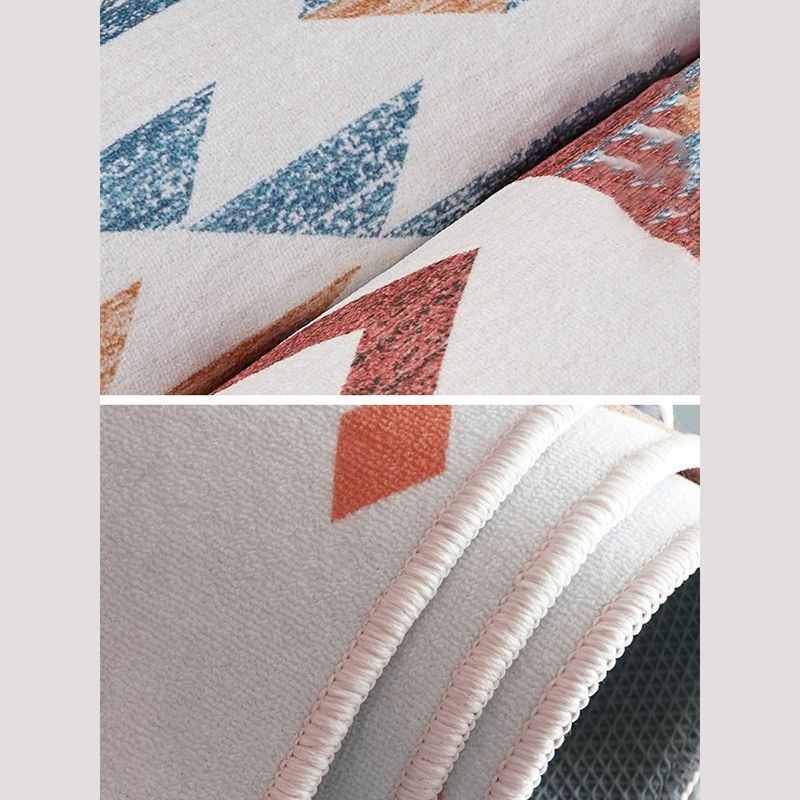 Beige Living Room Area Rug Bohemian Americana Print Rug Easy Care Washable Carpet for Home Decor