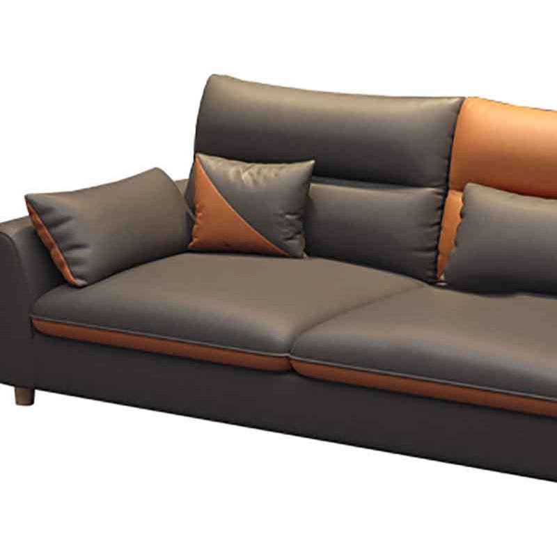 Contemporary Square Arm Sofa with Loose Back for Living Room, Apartment