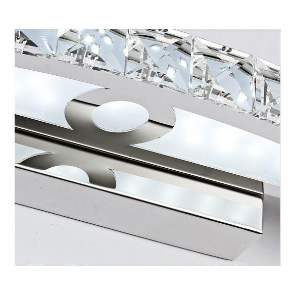 Fixage d'éclairage de vanité en cristal moderne Forme d'arc K9 CRISTAL BOOR Vanité Sconce