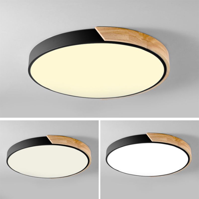 Metal Circular Flush Mount Light Fixture Macaron Style LED Flush Ceiling Light Fixture