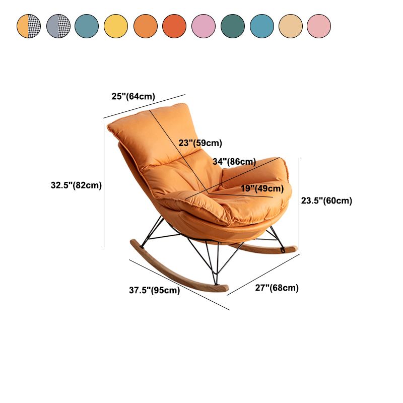 Modern Cushions Rocker Chair Metal Frame Spindle Rocker Chair with Ottoman