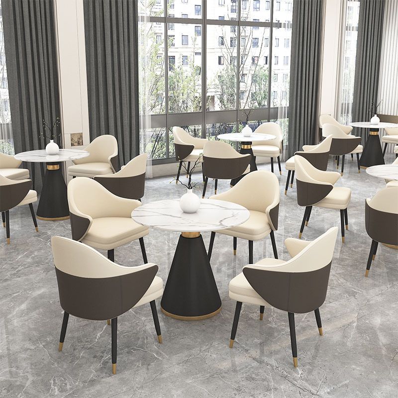 Glam Dinette Set for Dining Room 1/2/5 Pieces Glossy White Dining Table Set