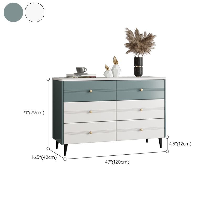 Glam Stone Storage Chest White Bedroom 16" Wide Chest with Drawers