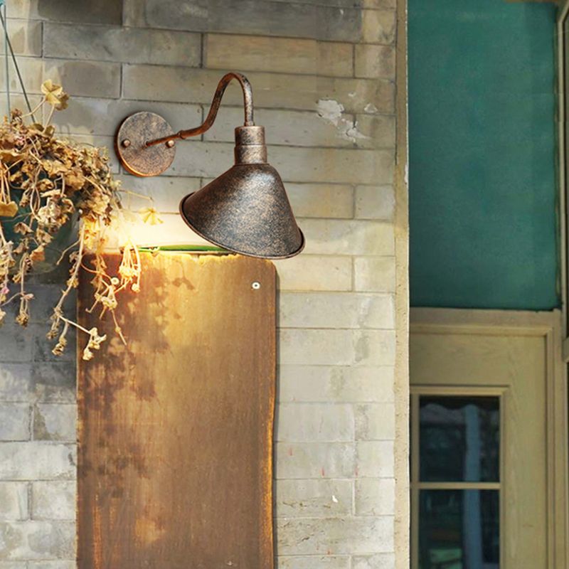 Industrial Cone Wall Light Fixture Metal 1 Light Wall Sconce