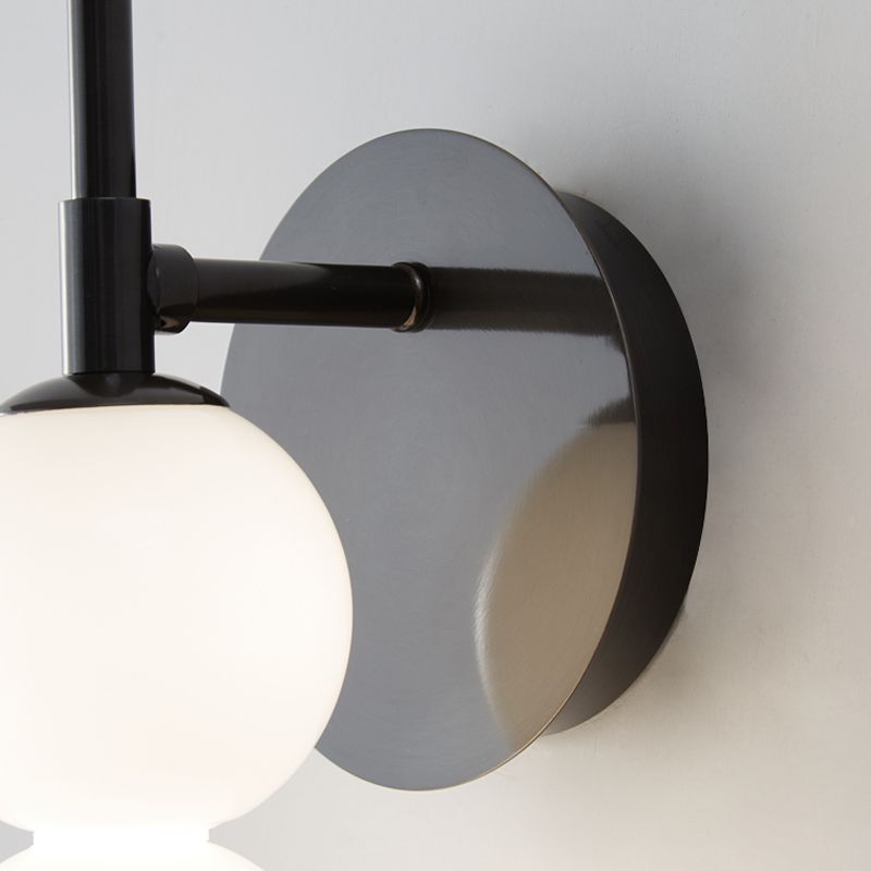 Contemporary Metal Ball Shape Wall Sconce with Glass Shade for Living Room
