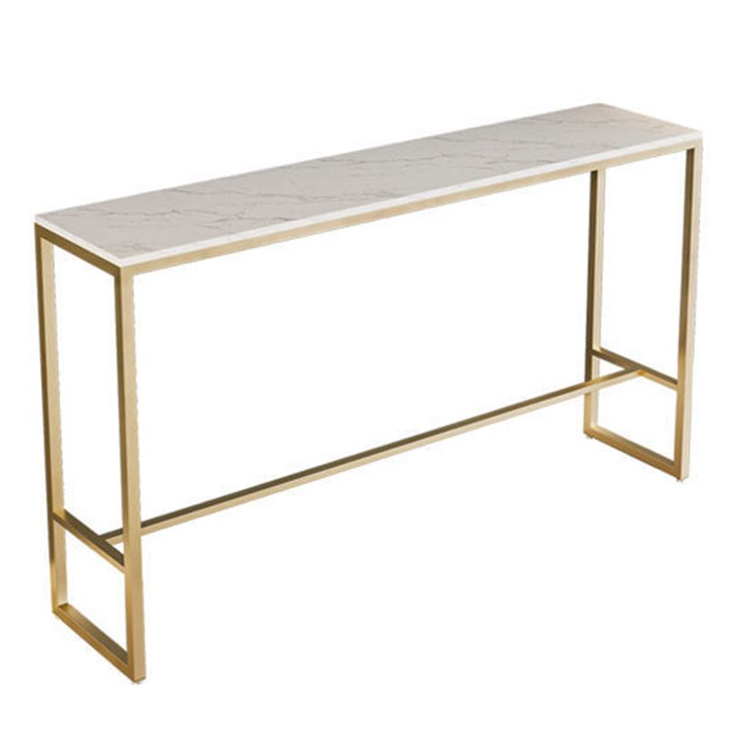 Glam Sintered Stone Bar Table Trestle Base Dining Table for Kitchen