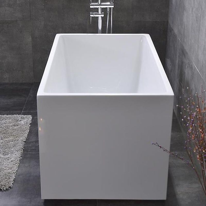 Soaking Acrylic Bathtub Antique Finish Rectangular Back to Wall Bath Tub