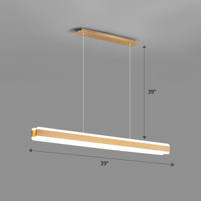 Linear Acrylic Hanging Light Fixture Minimalistic LED Island Pendant for Dining Room