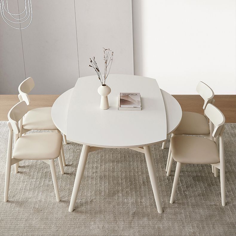 Modern 1/4/5/7 Pieces Furniture Round Stone Dining Set in White