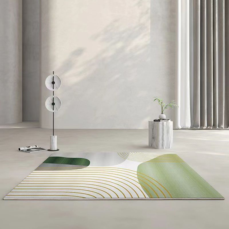 Casual Color Block Rug Polyester Area Rug Non-Slip Backing Indoor Carpet for Living Room