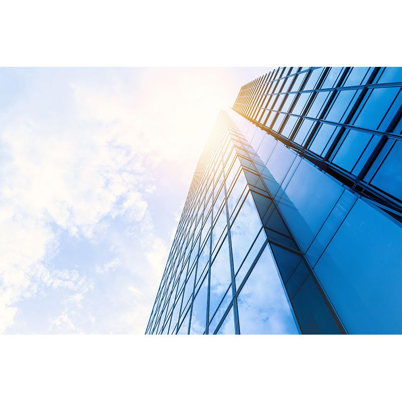 City Building Modernization Wall Mural for Meeting Room, Custom Size Available