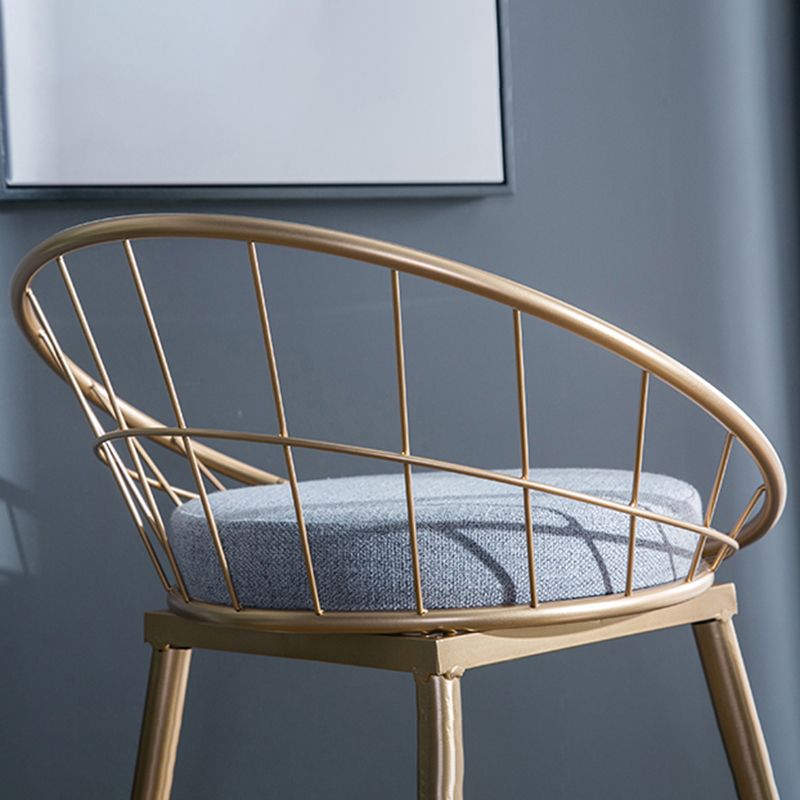 Gold and Black Counter Stool Iron Frame Fabric Upholstered Bar Stools