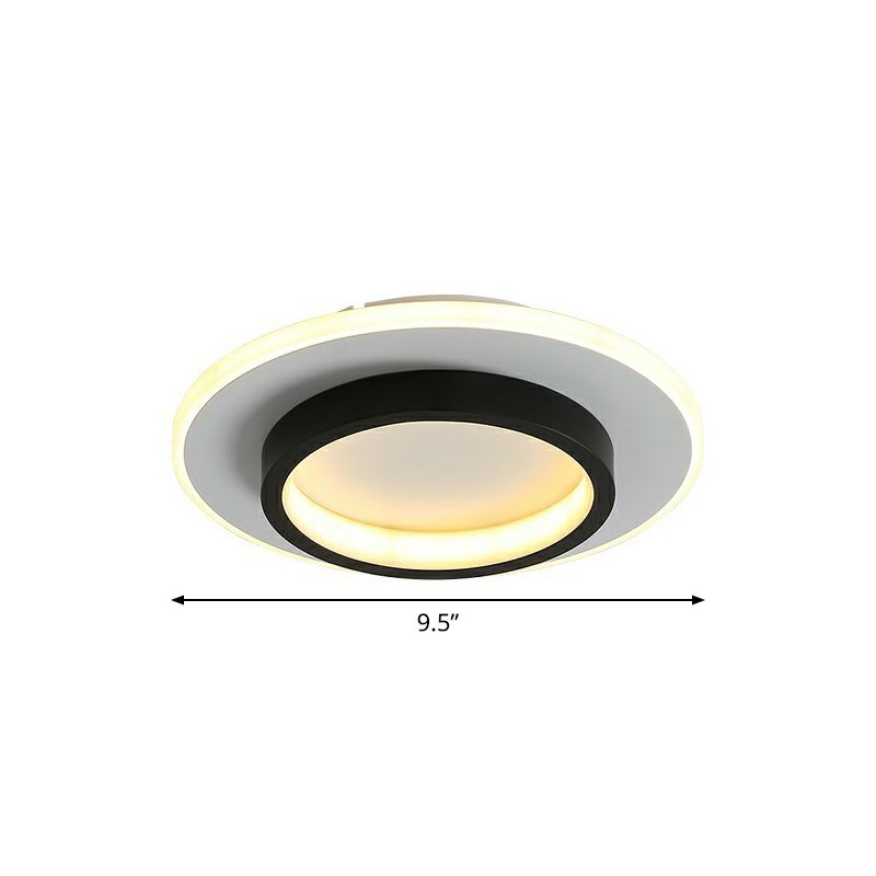 Black Finish Geometric LED Ceiling Flush Light Nordic Metal Flush Mounted Fixture for Aisle