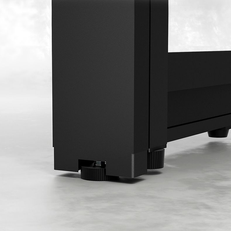 Modern Folding Dining Table Rectangle Wooden Top with Black Metal Base