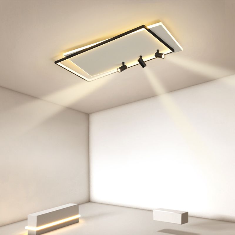 Ultra-dunne Flush Plafond Verlichting Nieuwe Moderne Metal Flush Mount in zwart voor de woonkamer