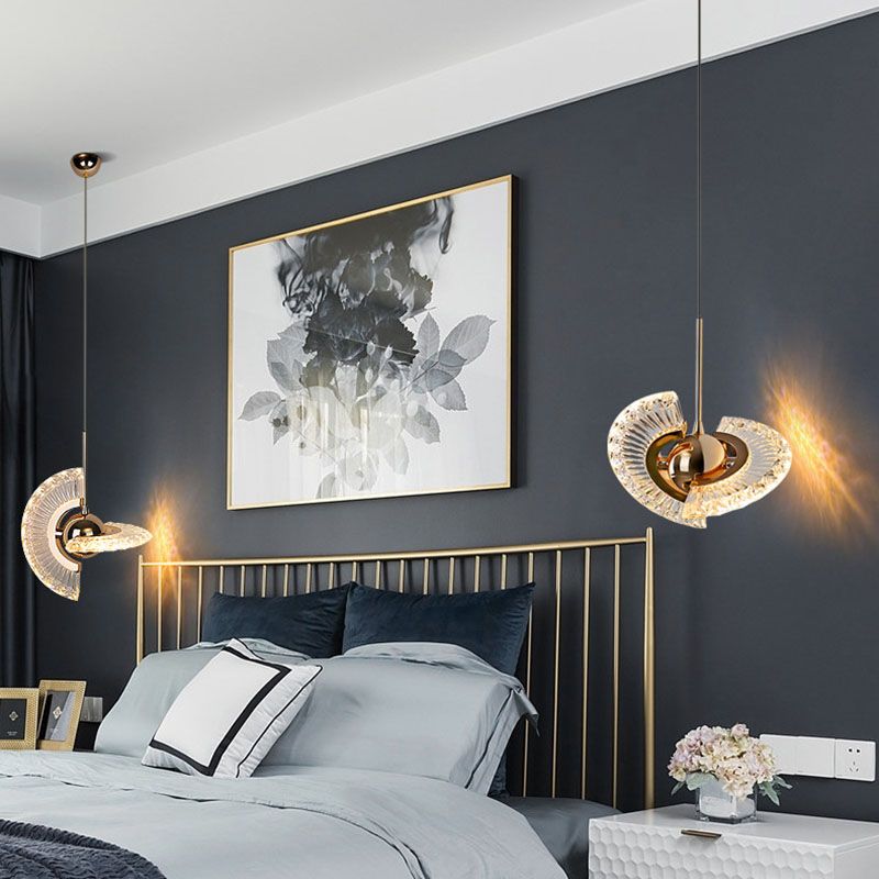 1 Light Plate Hanging Ceiling Light Modern Acrylic Ceiling Light with Hanging Cord for Bedside