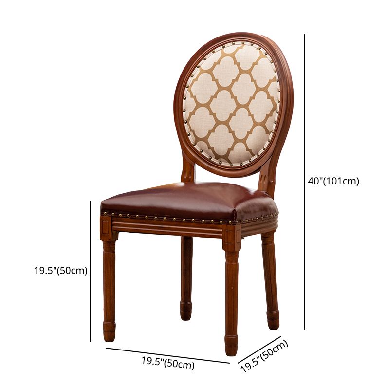 Solid Wood Country Style Dining Chair Matte Finish King Louis Back Side Chair