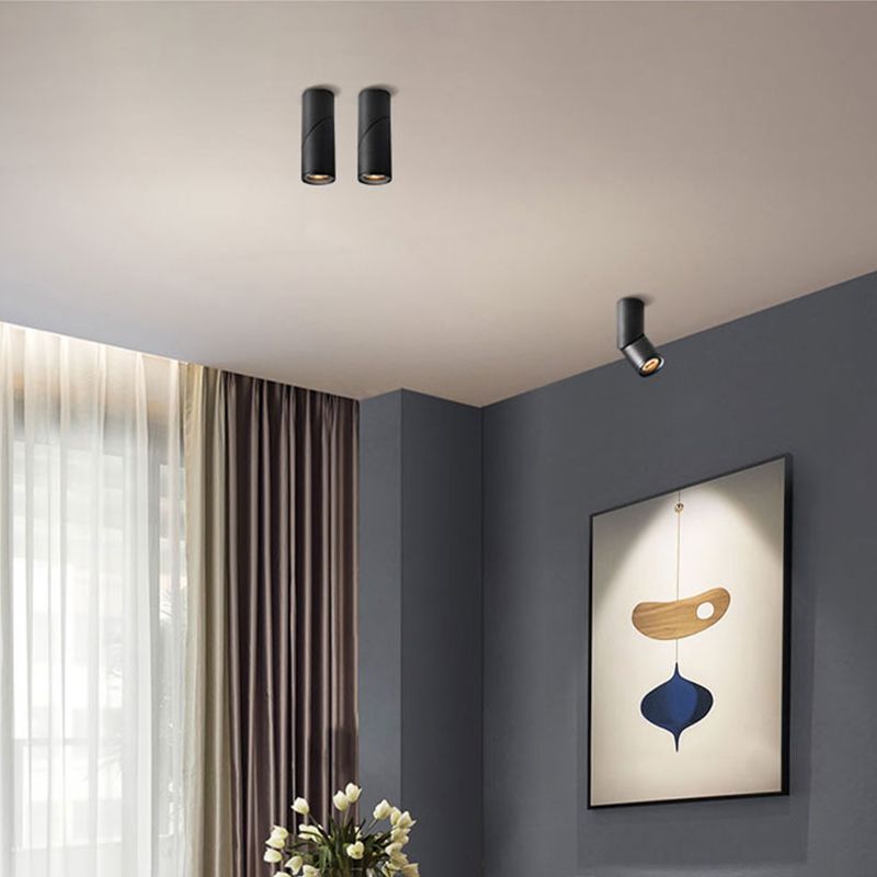 Mini Cylindrical LED Surface Mounted Ceiling Lamp Modern Adjustable Downlight