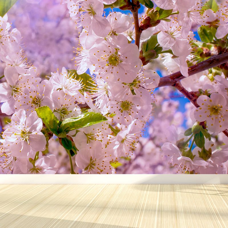 Giant Cherry Mural Decal White Non-Woven Fabric Wall Art for Wall Decor, Made to Measure