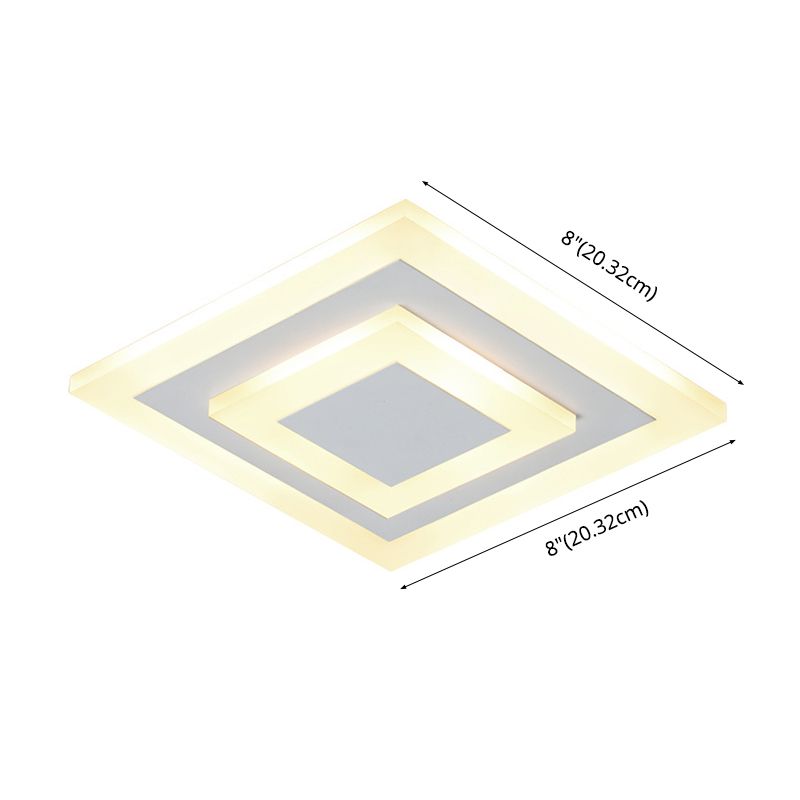 Modern Minimalist Style Flush Mount Ceiling Lighting Fixture Acrylique 1 Light Flushmount