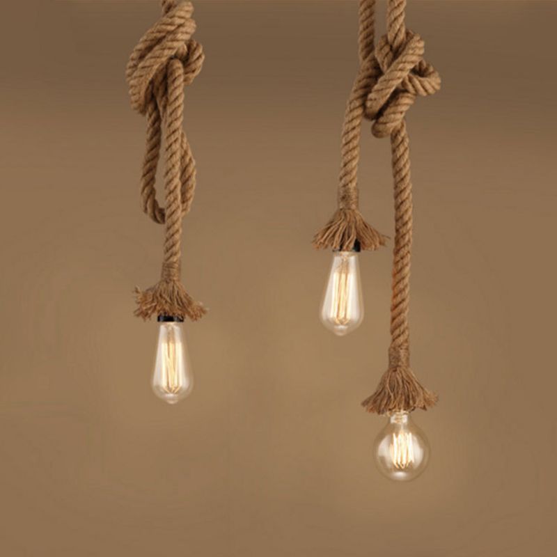 Rope Pendant Lighting Fixtures Industrial Multi Light Hanging Ceiling Lights