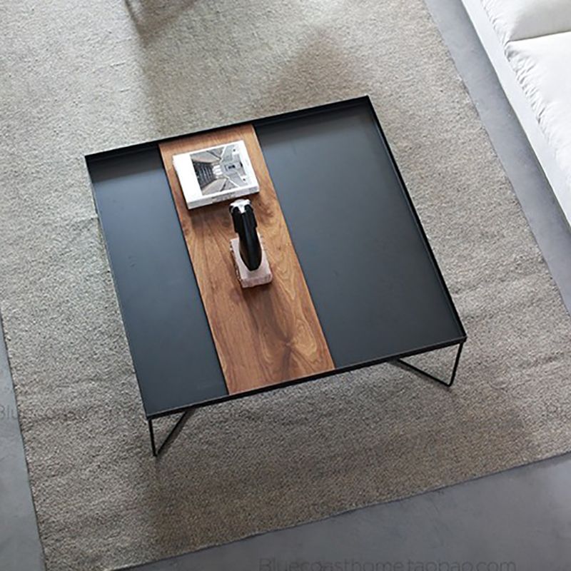 Modern Black Metal Cross Legs Coffee Table Rectangle/Square Table