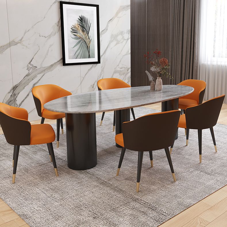 Mesa de comedor de piedra sinterizada de lujo con 3 patas para restaurante
