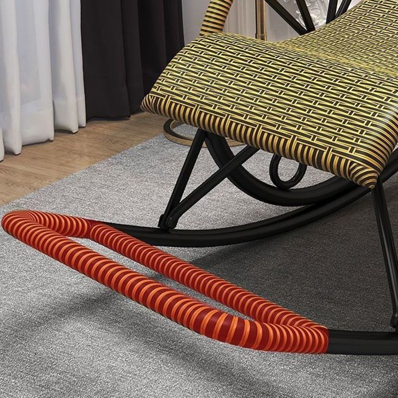 Contemporary Wicker Rocker Chair Woven Rope Rocking Chair for Living Room