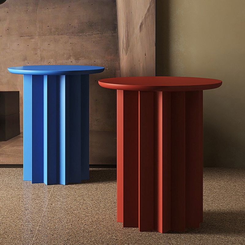 Scandinavian Round Solid Wood Top Side Table 19.6" Tall Pedestal End Table with