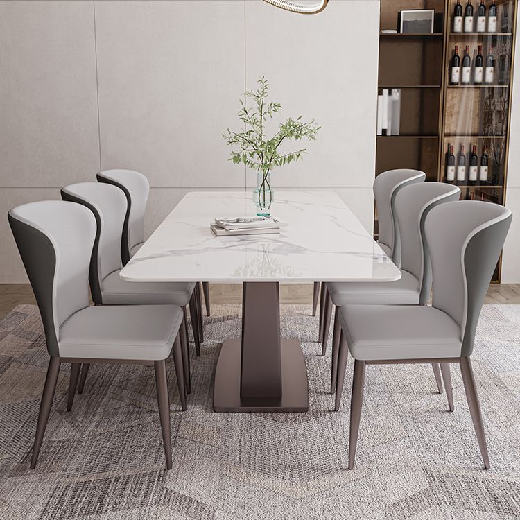 Modern Style Rectangle Sintered Stone Dining Table Set 1/4/5/7 Pieces Dining Set