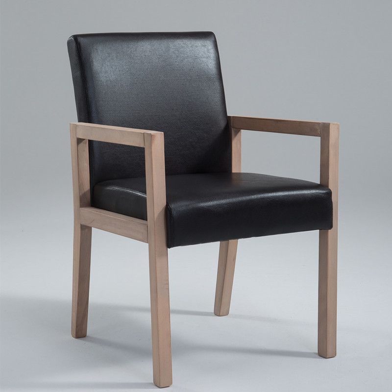 Sillón estilo campestre tapizado con respaldo sólido sillón individual de comedor