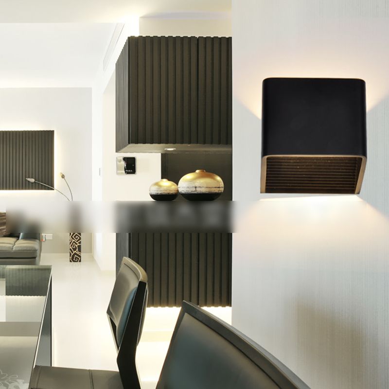 Luces de pared cuadradas de aluminio Moderno 1 cabezal de montaje en la pared para dormitorio