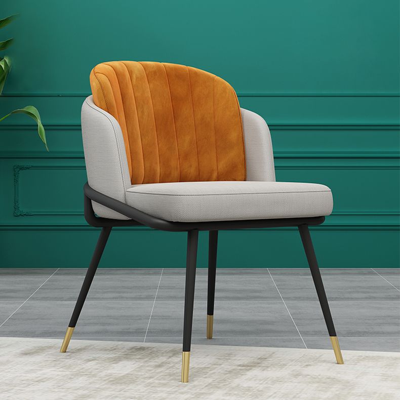 Scandinavian Armless Solid Back Chair for Home Upholstered Side Chair